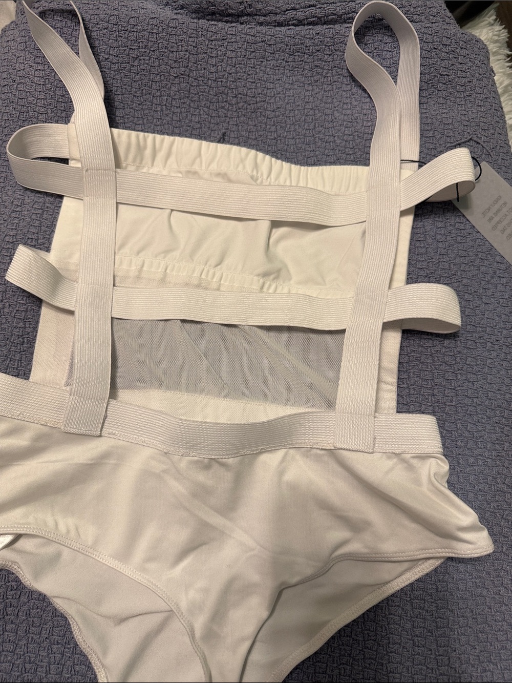 superdown White Strappy Mesh One-Piece - Picture 3 of 4